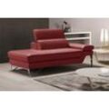 Ottomane EGOITALIANO "Princess, elegantes Designsofa mit erstklassigem Sitzkomfort", rot (burgundy), B:177cm H:95cm T:108cm, Leder CAREZZA (echtes Rindsleder) ist ein Naturleder, dass die ursprünglichen Eigenschaften der Haut nicht verändert. Das Vorhandensein von verheilten Narben, Körnungsunterschiede, Falten, Adern, Unterschiede in den Farbtönen und andere Spuren, die die Natur auf diesen Felle