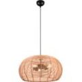 TRIO LEUCHTEN Pendelleuchte "Inga", beige (natur), Ø 50,0cm H: 150,0cm, Lampen, Hängelampe Rattan in Korbgeflecht Optik, exkl 3xE27, höhenverstellbar