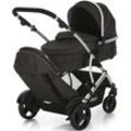 Geschwisterwagen HAUCK "Duett 2 black", Baby, schwarz, Polyester, Aluminium, Kinderwagen, mit Regenschutz, Kinderwagen