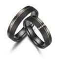 Verlobungsring MARRYA "BLACK TITANIUM by MARRYA" Gr. 48, schwarz (damen ring, schwarz, gold), Fingerringe, Damen, 48, Titan