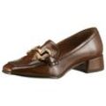 Slipper TAMARIS Gr. 36, braun (cognac) Damen Schuhe Blockabsatz, Pumps, Halbschuh, Schlupfschuh mit modischer Zierspange