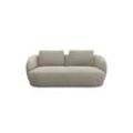 2,5-Sitzer FLEXLUX "Torino, rund, Couch, Loveseat", beige (natural), B:186cm H:85cm T:102cm, 100% Polyester, Sofas, Modernes, organisches Sofa-Design, Kaltschaum, Wellenunterfederung