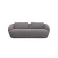 3-Sitzer FLEXLUX "Torino, rund, Couch, Dreisitzer", braun (latte), B:217cm H:85cm T:102cm, 100% Polyester, Sofas, Modernes, organisches Sofa-Design, Kaltschaum, Wellenunterfederung