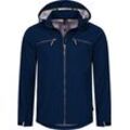 Softshelljacke LPO "LAC SIMARD NEW II Men", Herren, Gr. S, blau (navy), 96% Polyester; 4% Elasthan, casual, bequem, Langarm mit verstellbarem Klettverschluss, Jacken, mit abnehmbarer Kapuze