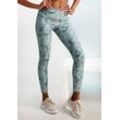 Funktionsleggings LASCANA ACTIVE "-Sportleggings" Gr. XS (32/34), N-Gr, grün Damen Hosen im Allover-Druck