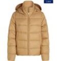 Steppjacke TOMMY HILFIGER CURVE "CRV CASUAL LW DOWN HOOD JACKET" Gr. 52, grün (classic khaki) Damen Jacken in Großen Größen, mit Kapuze, Stehkragen, Reißverschluss