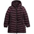 Steppjacke SUPERDRY "HOODED FUJI MID PADDED JACKET" Gr. M, lila (smoky aubergine lila), Damen, Web, Obermaterial: 100% Polyester, unifarben, Jacken