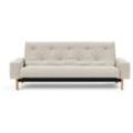 Schlafsofa INNOVATION LIVING ™ "MIMER hochwertige Schlaffunktion, aktuelles Design und extra Komfort", beige (natural 527 mixed dance), T:100cm, 100% Polyester, Sofas, Taschenfederkernmatratze, Breite Liegefläche 140 cm