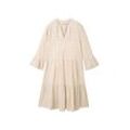 TOM TAILOR Damen Tunika Kleid mit Streifen, beige, Streifenmuster, Gr. 36