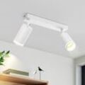 Led Deckenstrahler Weiß Deckenlampe: 2 Flammig Deckenleuchte Spots GU10 Schwenkbar Wandstrahler Innen Flurlampe Metall Deckenspots für Wohnzimmer