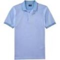 Poloshirt OLYMP "Casual", Herren, Gr. M, blau (hellblau), Piquu00e9, Obermaterial: 100% Baumwolle, casual, Shirts, Two-Tone Piqué, Seitenschlitzen im Saum