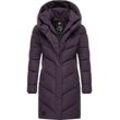 Steppmantel RAGWEAR "Natalka" Gr. 4XL (48), lila (pflaume) Damen Mäntel stylischer, gesteppter Winterparka mit gefütterter Kapuze Bestseller