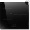 Deliteer - Induction Hob 3 Plates, Built-in Induction Hob with Frame, Self-sufficient Hob, Flexible Zone for the Grill, Child Lock, Hobs 6800 w, Timer