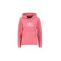 Hoodie ALPHA INDUSTRIES "Alpha Industries Women - Hoodies New Basic Wmn" Gr. S, rot (coral red) Damen Sweatshirts