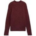 TOM TAILOR DENIM Damen Strickpullover mit Stehkragen, rot, Uni, Gr. M