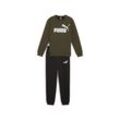 Trainingsanzug PUMA "NO.1 LOGO SWEAT SUIT FL B" Gr. 128, grün (dark olive) Kinder Sportanzüge