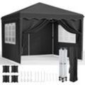 LIFERUN Pavillon 3x3m,Faltpavillon mit 420D Oxford,Faltbar Gartenzelt Wasserdicht Stabil,Partyzelt Höhenverstellbar,Falt Pavillon Zelt mit 4