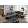 Ecksofa ATLANTIC HOME COLLECTION "Ronny L-Form", grau (anthrazit), B:280cm H:82cm T:200cm, Sofas, mit Wellenunterfederung, rechts/links montierbar