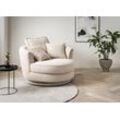 Drehsessel LEONIQUE "MAISIE, Love Seat XXL, Lese-Sessel BIG-", beige (hellbeige), B:120cm H:86cm T:120cm, Sessel, Sessel in MEGA CORD u. Web-Velours, 360 Grad drehbar