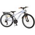 TPFSports Cross Kinderfahrrad - Jungen - 2 Handbremsen - 18 Gänge - 24 Zoll - Grau