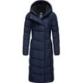 Steppmantel RAGWEAR "Pavla Extralong" Gr. L (40), blau (navy) Damen Mäntel zeitloser, wasserdichter Wintermantel