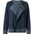 Alpaka-Strickjacke, Jacquard blau, 52/54