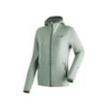 Fleecejacke MAIER SPORTS "Fave W" Gr. 38, grün (seegrün), Damen, 95% Polyester (recycled), 5% Elasthan, Jacken, Damen Fleece mit verstellbarer Kapuze, atmungsaktiver Zip-Hoodie