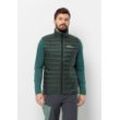 Daunenweste JACK WOLFSKIN "PILVI DOWN VEST M" Gr. L (52), grün (schwarz, olive), Herren, Obermaterial: 100% Polyester; Futter: 100% Polyester; Füllung: 80% Entendaune; 20% Federn, Westen