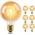 Los mit 6 LED Glühbirne E27 Vintage Lampe -GBLY G95 Warmweiss Filament Leuchtmittel 2700K 4W Edison Retro Glühlampe Warmweiß Birne Glas Antike