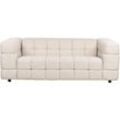 3-Sitzer Sofa Hellbeige Stoffbezug Gesteppt mit Breiten Armlehnen Freistehend Modern Gemütlich Wohnzimmer Polstersofa Wolkensofa