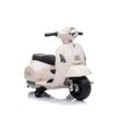 Moni Kinder Elektromotorrad Vespa GTS Super Sport, Roller, Frontleuchten, Hupe weiß