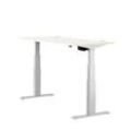 Schäfer Shop Select Schreibtisch ERGO-T, elektrisch höhenverstellbar, Rechteck, T-Fuß, B 1200 x T 800 x H 640-1300 mm, weiß/weißaluminium