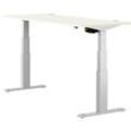 Schäfer Shop Select Schreibtisch ERGO-T, elektrisch höhenverstellbar, Rechteck, T-Fuß, B 1600 x T 800 x H 640-1300 mm, weiß/weißaluminium