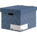 Archivbox BANKERS BOX® Décor, FSC®-zertifizierter Karton, L 390 x B 340 x H 291 mm, für DIN A4-Formate, schieferblau, 5 Stück