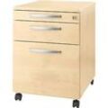 Schäfer Shop Select Rollcontainer Login, HR-Auszug+Utensilienauszug+Schublade, abschließbar, Holz, B 431 x T 580 x H 595 mm, Ahorn/Ahorn