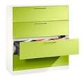 Hängeregistraturschrank ASISTO C 3000, 4 Schubladen, 3-bahnig, B 1200 mm, weiß/weiß