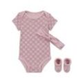 Jordan Monogram 3-teiliges Bodysuit-Set (Babys, 0–9 M) - Pink