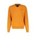 Strickpullover LERROS "LERROS V-Neck-Strickpullover mit Kaschmiranteil" Gr. XL, orange (pumpkin orange) Herren Pullover