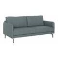 3-Sitzer "CR.450, Designsofa, edles Sofa, Loungesofa, Ledersofa, klares Design", grau (wasserblau, steingrau 044, 72), B:190cm H:85cm T:95cm, NaturLEDER OSKAR (echtes Rindsleder), Chenille COCO (72% Polyester 15% Baumwolle 13% Polyacryl), CREATION BY ROLF BENZ, Sofas, Armlehne sehr schmal, Breite 190 cm, Alugussfuß Umbragrau