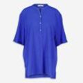 Blaue Bluse aus Leinenmischung