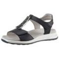 Sandalette ARA "OSAKA-S", Damen, Gr. 38, blau (dunkelblau), Glattleder, unifarben, sportlich, Schuhe, Sommerschuh, Sandale, Keilabsatz, in Komfortweite H (sehr weit)