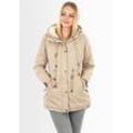 Winterjacke NAVAHOO "Ireliaa" Gr. L (40), beige, Damen, Obermaterial: 100% Baumwolle; Innenmaterial: 100% Polyester; Futter: 100% Polyester, Jacken, mit warmen Teddyfell