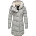 Wintermantel RAGWEAR "Pavla" Gr. M (38), grau (mittelgrau) Damen Mäntel stylischer Winterparka mit Teddyfutter und Kapuze