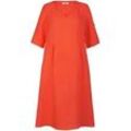 Kleid 3/4-Arm aus 100% Leinen Anna Aura rot, 46