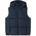 TOM TAILOR Jungen Puffer Weste mit Kapuze, blau, Uni, Gr. 128/134