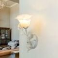 Florale Wandlampe fleure Shabby Chic Glas E14 Landhaus