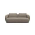 3-Sitzer FLEXLUX "Torino, rund, Couch, Dreisitzer", gelb (honey gelb), B:217cm H:85cm T:102cm, 100% Polyester, Sofas, Modernes, organisches Sofa-Design, Kaltschaum, Wellenunterfederung