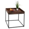 Beistelltisch MCW-K71, Kaffeetisch Couchtisch Tisch, Paulownia-Holz Metall 60x60x60cm ~ dunkelbraun