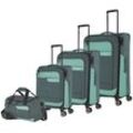 Trolleyset TRAVELITE "VIIA S/M/L und Reisetasche", braun (eukalyptus), Polyester, mehrfarbig, Koffer-Sets, Kofferset Reisegepäck mit erweiterbarem Volumen und TSA Schloss