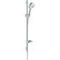 Brausegarnitur HANSGROHE "Raindance Select E" Brausegarnituren silberfarben (chrom) 12cm, mit Duschstange 90cm und Seifenschale, chrom